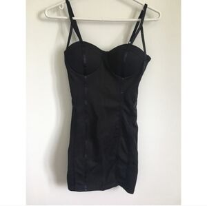 Forever 21 Black Bustier Style Strappy Bodycon Dress Size S